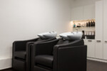 Salon Innenansicht Waschbecken
